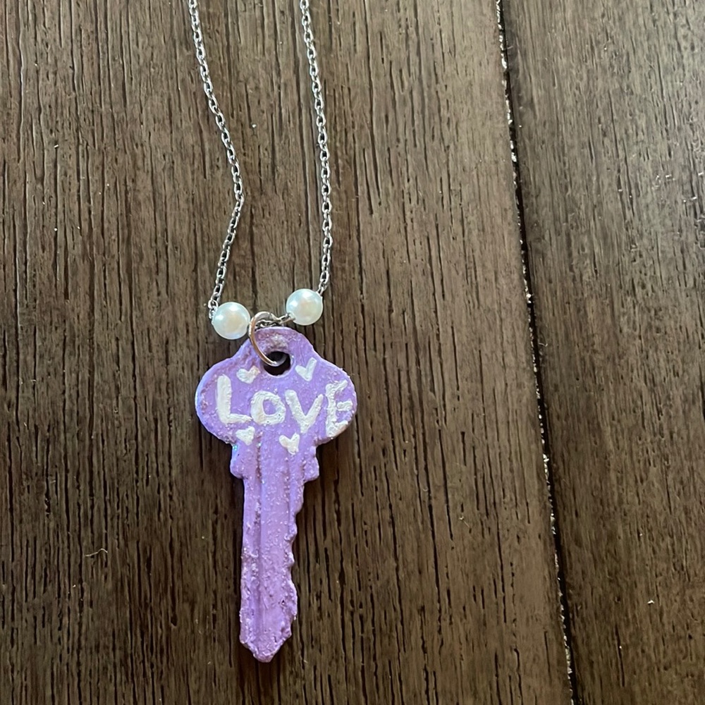 Purple Love Key Necklace